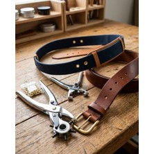 Najmaddin Kemer Delik Açma Aparatı 2li Set Deri Çanta Kayış Delme Aleti -Com