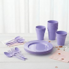 Ta-Fu Global Parti Takımı Plastik  Set ( 25 Bardak , 6 Tabak , 25 Çatal , 25 Kaşık )
