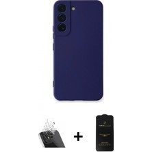 Marsilyan™- Galaxy S23 Plus Kılıf Ahenk Serisi - Siyah 6d Antistatik Mat Seramik Hayalet Nano Ekran Koruyucu + Şeffaf Kamera Lens Koruma Cam