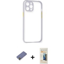 Marsilyan™- iPhone 12 Pro Max Kılıf Nova Asil Özel Seri - Siyah 6d Mat Seramik Hayalet Nano Ekran Koruyucu + Gold Metal Kamera Lens Koruma Cam