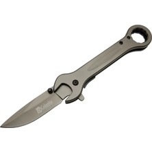 Najmaddin 8000B Anahtar Görünümlü Siyah Kamp Çakı 19 cm - Otomatik, Metal Sap -Com