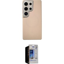 Toyigoo Ieg™ Galaxy S23 Ultra Kılıf Eksen Prime - Siyah Durable Full Glue Curved Hayalet Cam