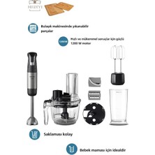 Philips 5000 Serisi El Blender Seti 1200W Promix Teknolojisi Speedtouch Hız Kontrolü Paslanmaz Çelik Blender + Hediye Ahşap Kesme Tahtası Hediyeli