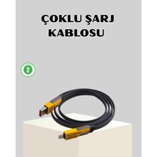 Najmaddin 65W Çoklu Şarj Kablosu 4’ü 1 Arada Örgülü Hızlı Veri Aktarım Usb-C Usb-A -Com