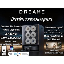 Dreame Ultra 10 Özel Tasarım Robot Süpürge 30000PA 8cm Engel Aşma Dünyada Tek Otomatik Paspas Değiştirme Dreame Türkiye Garantili