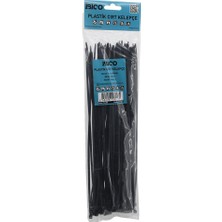 Nargo Siyah   3.6X300MM  Plastik Cırt Kelepçe  100PCS