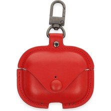 Popüler Sepet Airpods 3 (3.nesil) Çanta Deri Kılıf - Kırmızı