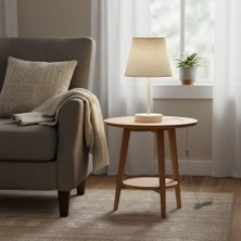 Elizim Home Lighting Hasır Görünümlü Kırık Beyaz Abajur