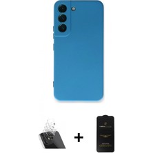 Marsilyan™- Galaxy S23 Plus Kılıf Ahenk Serisi - Siyah 6d Antistatik Mat Seramik Hayalet Nano Ekran Koruyucu + Şeffaf Kamera Lens Koruma Cam