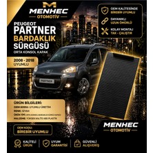 Menhec Otomotiv Peugeot Partner Bardaklık Kapağı Sürgülü Kapak Orta Konsol Siyah 2008-2018