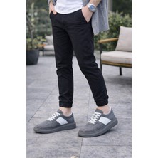 Joy Ayakkabı JY011 Line Erkek Günlük Bağcıklı Süet Spor Sneaker Ayakkabı Sgt - Gri/beyaz