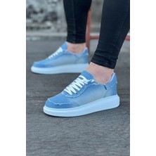 Joy Ayakkabı JY018 Dexo Erkek Günlük Bağcıklı Kot Kumaş Spor Sneaker Ayakkabı Tbt - Mavi