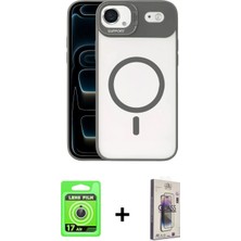 Marsilyan™- iPhone 17 Air Kılıf Yadigar Asil Koleksiyonu - Siyah Bilvis 3D Cam Ekran Koruyucu + Gümüş Raze Metal Kamera Lens