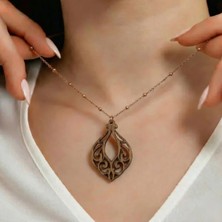 Koçak Takı Ahşap Kolye Modern Özgün Minimalist Takı Model No 300