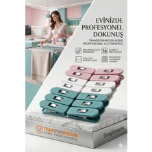 Transformacion Profesyonel Çamaşır Mandalı | 16'li Çelik Mekanizmalı Iz Bırakmaz Mandal Seti 723089