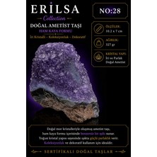 Erilsa Sertifikalı Doğal Ametist Taşı Iri Kristalli Ham Kaya Mor Kütle Dekoratif Koleksiyonluk
