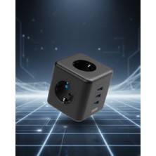 Najmaddin Elektronik Cihazlar Için Akım Korumalı 3 Prizli Usb’li Küp Priz -Com