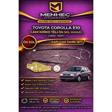 Menhec Otomotiv Toyota Corolla E10 Cam Kriko Teli Ön Sol (1993-1997) – Kapı Cam Tamir Seti