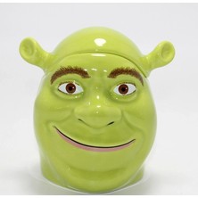 Najmaddin 3D Shrek Tasarımı Kapaklı Kupa Bardak ALK4534 -Com