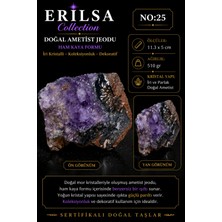 Erilsa Sertifikalı Doğal Ametist Jeodu Taşı Kütle Iri Kristal Ham Kaya Mor Ametist Dekoratif Koleksiyonluk