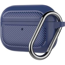 Najmaddin Ally Karbon Fiber Airpods Pro Kulaklık Kancalı Silikon Koruma KILIFI-(5775) -Com