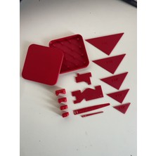 Morpiko Kırmızı Dikiş Seti Dikiş Aksesuarları Biye Seti Masura Kutusu Lastik Geçirici 13 Parça