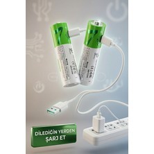 Gucso Type-C Şarjlı Aa Kalem Pil 1.5V 2600MWH Li-Ion 2'li Paket