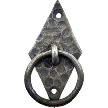 Kanonik Education Antika Tarz Dekoratif Pirinç Dik Baklava Halka , Mobilya Kulbu - 82X41 Mm, Oksit