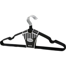 Nargo Siyah 10PCS Silikon Kaplamalı Metal Elbise Askısı