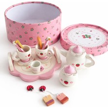 Nilberry Ahşap Çay Seti Montessori Eğitici Evcilik Oyuncak Mutfak Seti Demlik ve Fincan Takımı