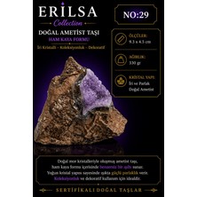 Erilsa Sertifikalı Doğal Ametist Taşı Ham Kaya Iri Kristalli Mor Dekoratif Kütle Parça Işlenmemiş