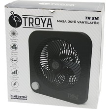 Nargo Masa Üstü Vantilatör FAN=22CM 3 Kademe Hız 40W  3 Pervane  Siyah PLS.STAND=28X27X13CM TR-516