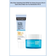 Neutrogena Ultra Sheer Hydrating Fluid SPF50 Yüz Güneş Koruyucu 50 ml + Hydro Boost Water Gel Yüz Nemlendirici 50 ml
