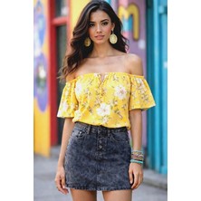 Jüji Vintage Füme Yıkama Gri Denım Kot Etek