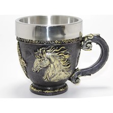 Kanonik Education 3D Kabartmalı At Büstü Paslanmaz Çelik Kupa Bardak