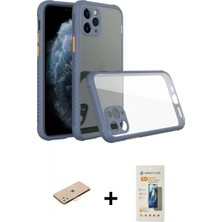 Marsilyan™- iPhone 11 Pro Kılıf Nova Asil Özel Seri - Siyah 6d Mat Seramik Hayalet Nano Ekran Koruyucu + Sarı Renkli Kamera Lens Koruma Cam