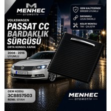 Menhec Otomotiv Passat cc Bardaklık Kapağı Sürgülü Kapak Orta Konsol Siyah 2008-2016