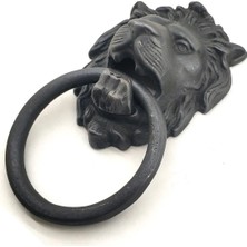 Najmaddin Antika Tarz Dekoratif Pirinç  Kapı Tokmağı, Taktak - 102X130 Mm, Oksit -Com