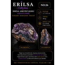 Erilsa Sertifikalı Doğal Ametist Jeodu Iri Kristalli Ham Kaya Kütle Koleksiyonluk Taş