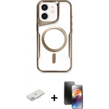 Marsilyan™- iPhone 11 Kılıf Yadigar Klasik Özel Seri - Siyah 3D Antistatik Mat Seramik Nano Ekran Koruyucu + Pembe Renkli Kamera Lens Koruma Cam