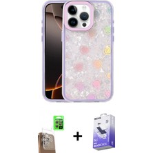 Marsilyan™- iPhone 16 Pro Max Kılıf Odak Prime - Siyah Bilvis 5in1 5d Magic Hayalet Cam Ekran Koruyucu + Çöl Titanyum Raze Metal Kamera Lens