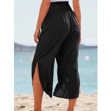 Cotton Lab Cottonlab Kadın Yüksek Bel Yandan Yırtmaç Detaylı Aerobin Pantolon