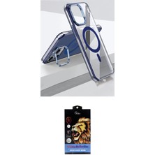 TKÇ Ieg™ Iphone 15 Pro Kılıf Vadi Çizgi Özel Seri - Siyah Buffer Hayalet Cam Ekran Koruyucu