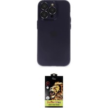 Toyigoo Ieg™ iPhone 14 Pro Max Kılıf Ufuk Minimal Özel Seri - Siyah Buffer Cam Ekran Koruyucu