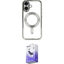 TKÇ Ieg™ Iphone 16 Kılıf Nova Işık Özel Seri - Siyah Bilvis 5in1 5d Magic Hayalet Cam Ekran Kor