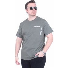 Starbattal Erkek Büyük Beden Sıfır Yaka Tişört Courageous 26146 Hakı