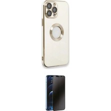 Toyigoo Ieg™ iPhone 13 Pro Max Kılıf Iz Form Serisi - Siyah 3D Antistatik Hayalet Cam Ekran Koruyucu