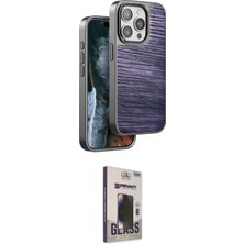 TKÇ Ieg™ Iphone 15 Pro Kılıf Atlas Minimal Özel Seri - Siyah Bilvis Hayalet Cam Ekran Koruyucu