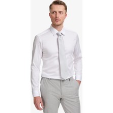 Pierre Cardin Erkek Beyaz Slim Fit Uzun Kollu Basic Gömlek 50325162-VR013