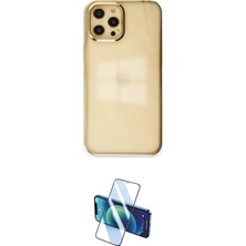 TKÇ Ieg™ Iphone 12 Pro Max Kılıf Doruk Doku Prime - Siyah 3D Antistatik Cam Ekran Koruyucu